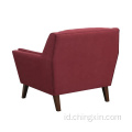 Sofa Santai Kain Merah Ruang Tamu Satu Kursi